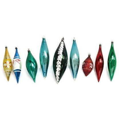 Midcentury Mercury Glass Ornaments, Set of 9