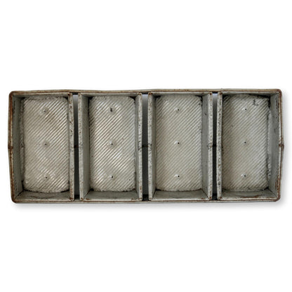 Vintage Mid-Century Industrial Four Loaf Bread Pan