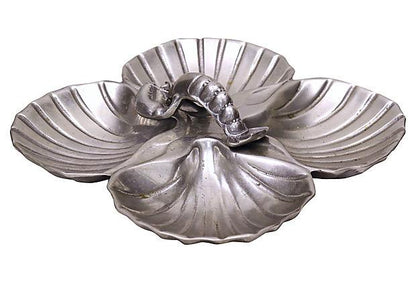 Midcentury Pewter Lobster Plate