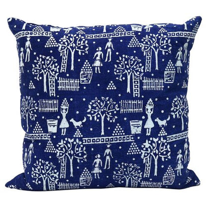 Hand-Blocked French Indigo Pillow