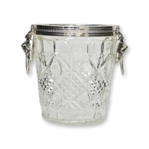 1950s French Silver-Plate Lion Knocker Ice Bucket