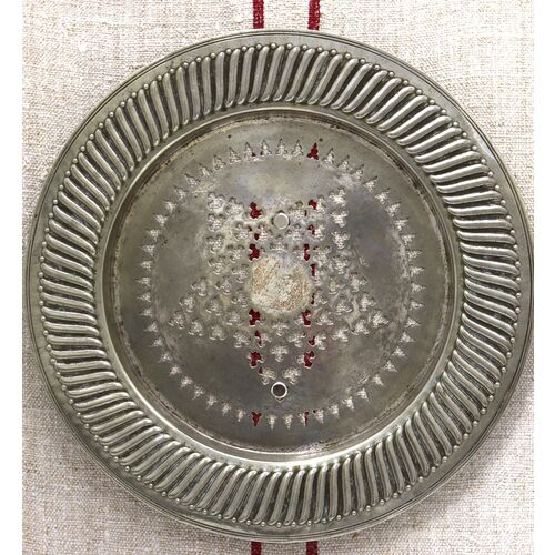 Framed Vintage English Silver-Plate Tray w/ Stars