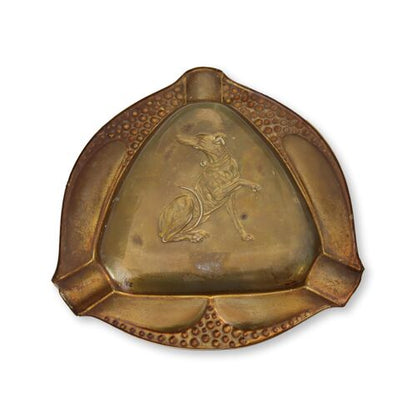 Midcentury English Brass Greyhound Ashtray