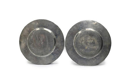 19th Century French Pewter Chargers - a Pair