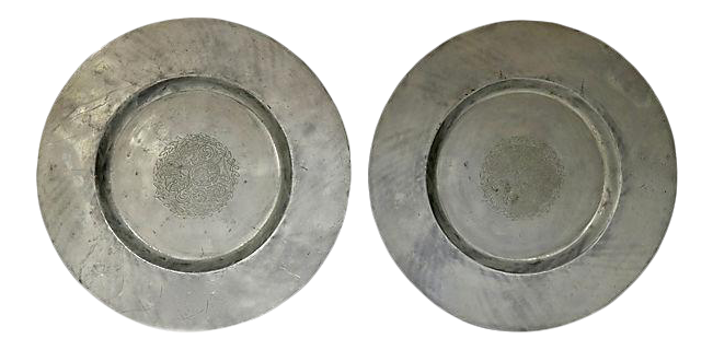 19th Century French Pewter Chargers - a Pair