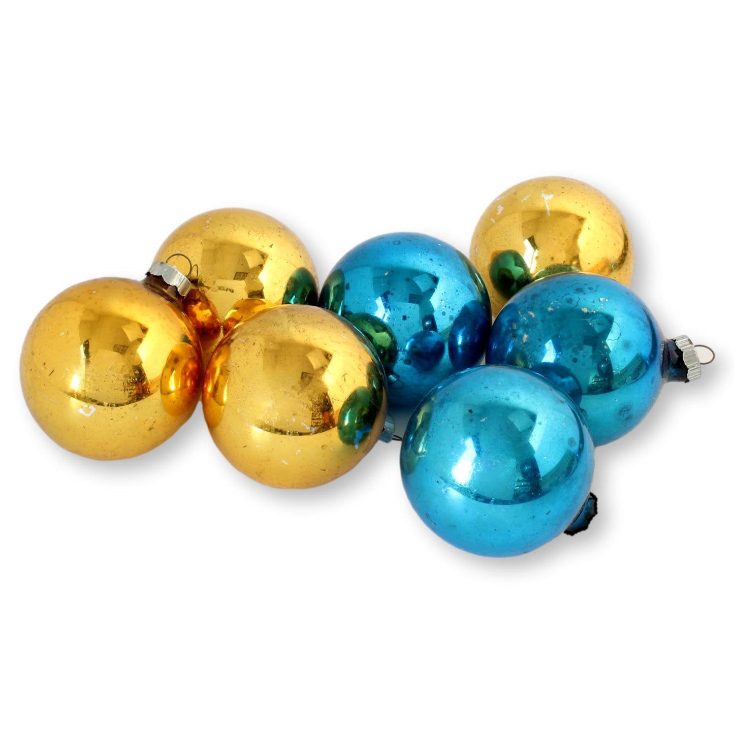 Midcentury Glass Ornaments, Set of 7