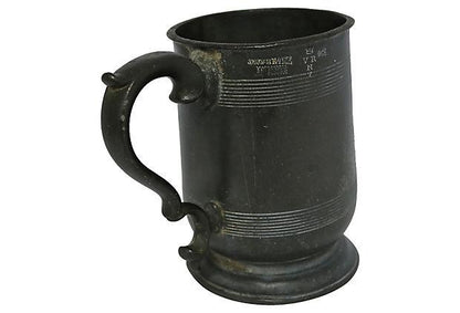 Antique Victorian Pewter Beer Tankard