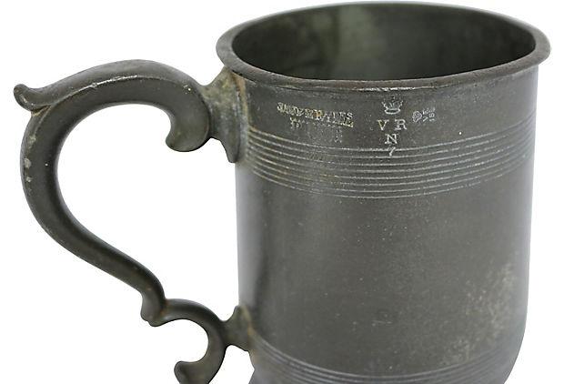 Antique Victorian Pewter Beer Tankard