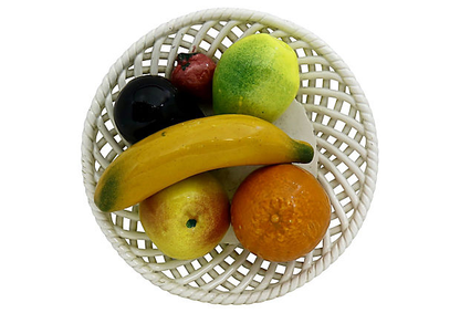 Midcentury Trompe l'Oeil Fruit Plate