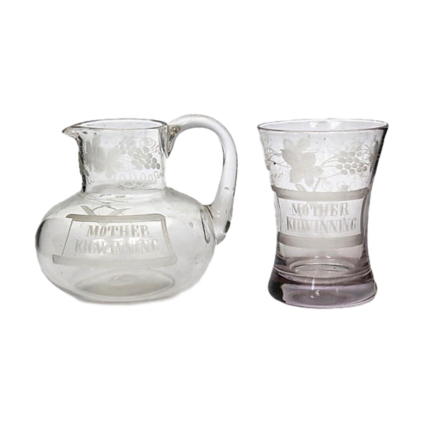 19th-C. Masonic Lodge Beverage Set, 2 Pieces