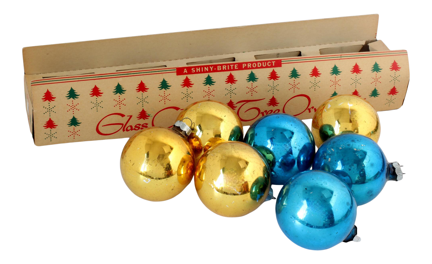 Midcentury Glass Ornaments, Set of 7