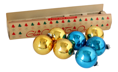 Midcentury Glass Ornaments, Set of 7