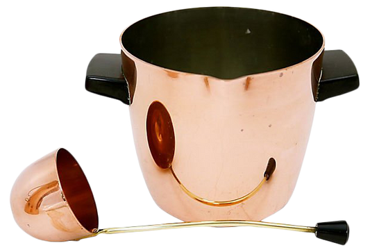 Midcentury English Copper Ice Bucket & Ladle