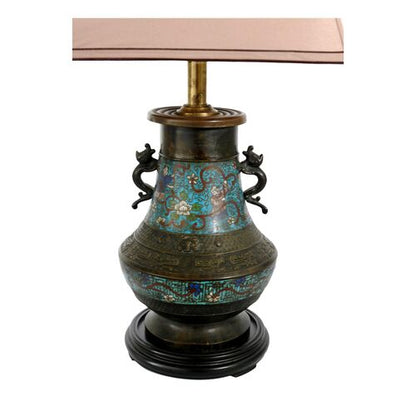 Antique Cloisonné Bronze Lamp