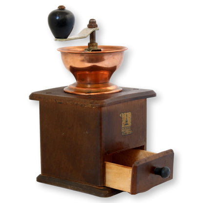 Vintage Copper Top Coffee Grinder