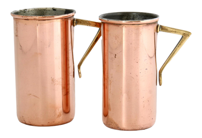 Vintage Mid-Century English Copper Grain Scoops, a Pair