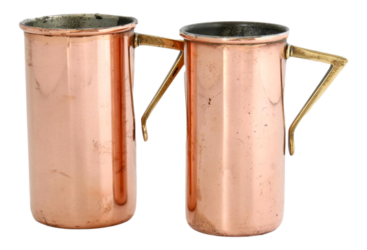 Vintage Mid-Century English Copper Grain Scoops, a Pair