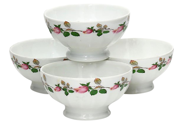 Vintage Limoges Cafè au Lait / Pinch Bowls, Set of 4