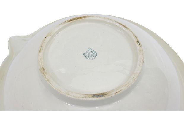 Antique White Ironstone Dairy Bowl