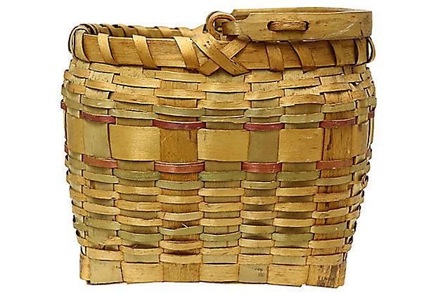 Late 20th Century Maine Indigenous Swing-Handle Basket