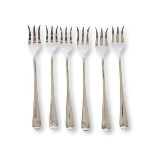 Silver-Plate Seafood Forks, Set of Six