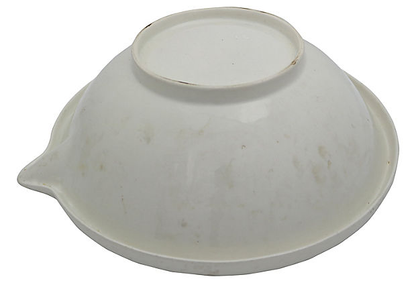 Antique White Ironstone Dairy Bowl