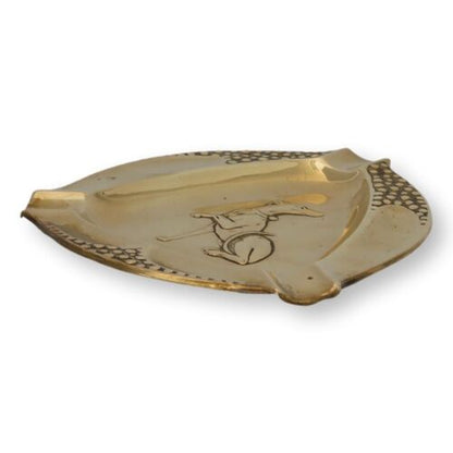 Midcentury English Brass Greyhound Ashtray