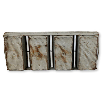 Vintage Mid-Century Industrial Four Loaf Bread Pan