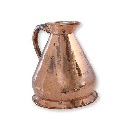 Rare 19th-C. English Georgian Copper Four Gallon Haystack Jug