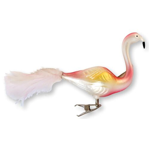 1950s Mercury Glass Flamingo Ornament