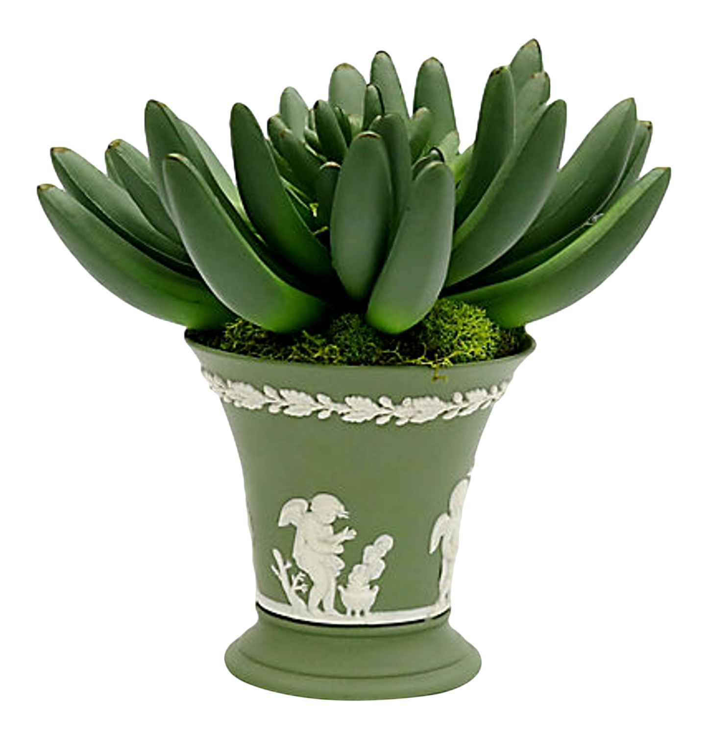 D. 1970 Wedgwood Jasperware Pot W/Faux Succulent