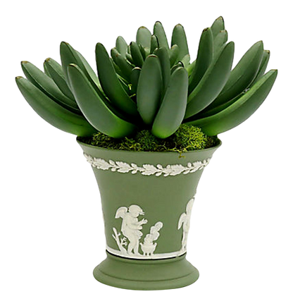 D. 1970 Wedgwood Jasperware Pot W/Faux Succulent