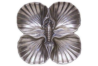 Midcentury Pewter Lobster Plate