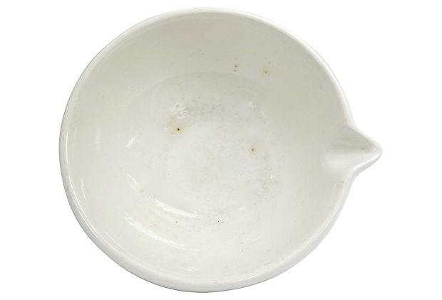 Antique White Ironstone Dairy Bowl