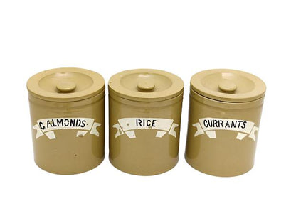 19th-C. Stoneware Kitchen Canisters | Set of 3