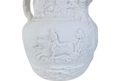 Antique Salt Glazed Jug w/ Hunt Scene