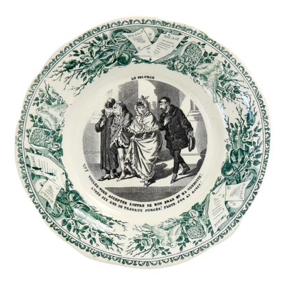 Antique French "Divorce" Plate