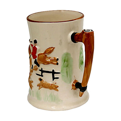 Midcentury Hand-Painted Tally Ho Hunt Scene Tankard