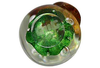 1960s Scottish Art Glass Apple Paperweight