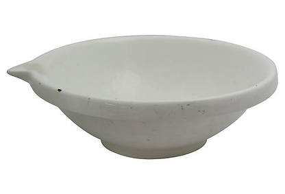 Antique White Ironstone Dairy Bowl