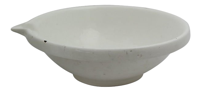 Antique White Ironstone Dairy Bowl