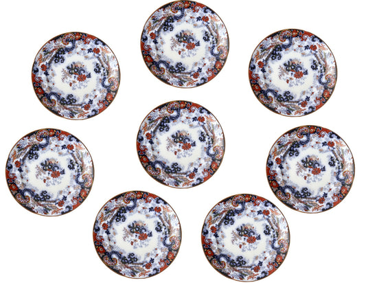 C. 1880s English Ironstone Pasta / Soup Bowls, Set of 8