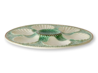 Midcentury French Longchamp Oyster Plates, Set of 12