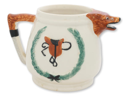 Midcentury Trompe L'oeil Hutning Scene Creamer