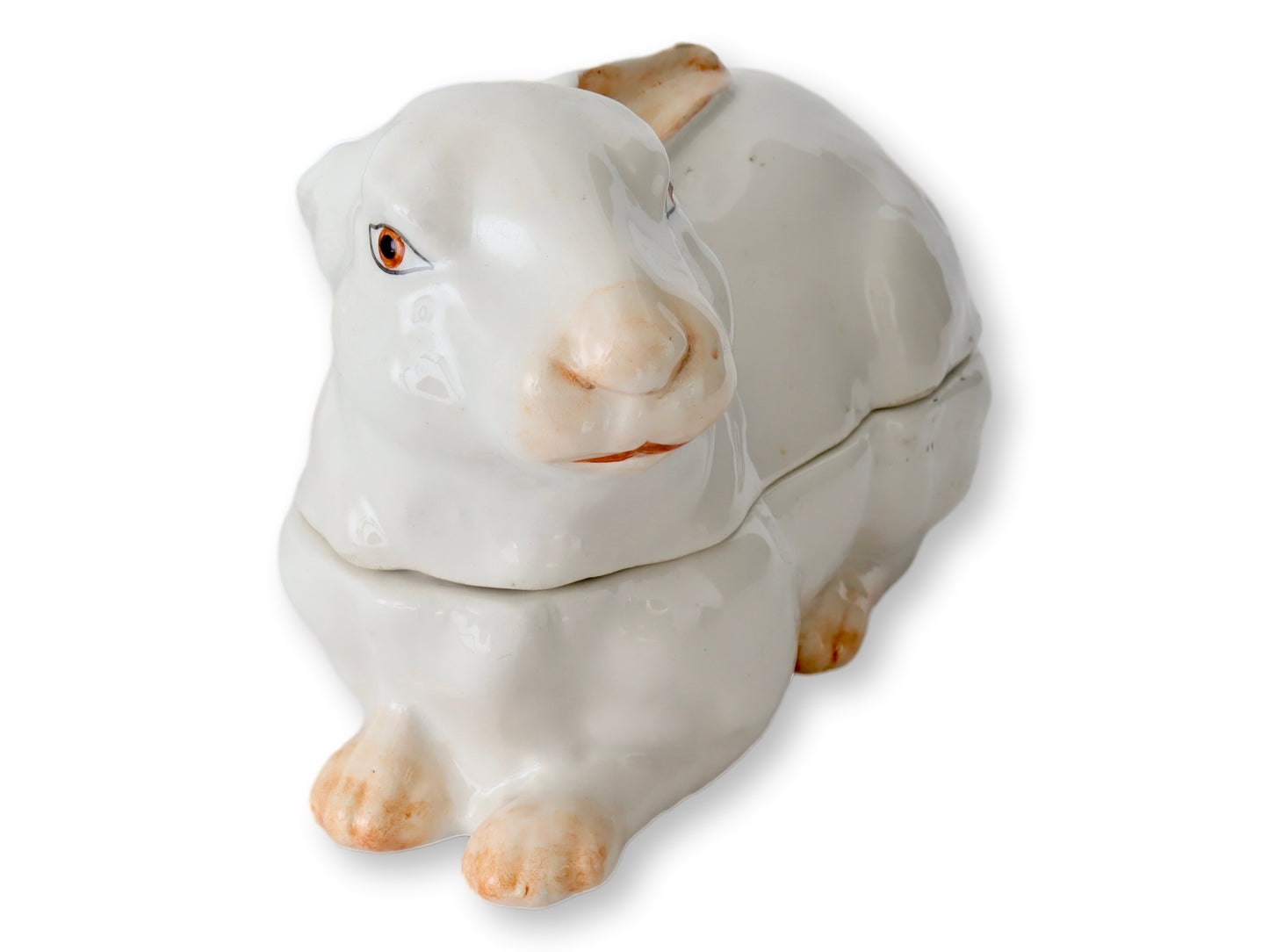 Midcentury Italian Majolica Rabbit Tureen