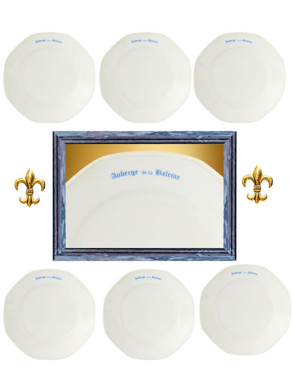 French Restaurant Plates, Set of 6