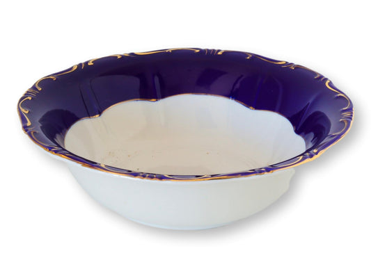 Pompadour III Cobalt & 18K Serving Bowl