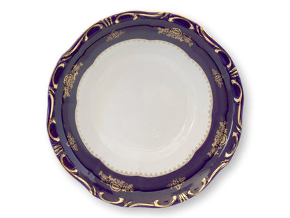 Pompadour I Cobalt & 18k Serving Bowl