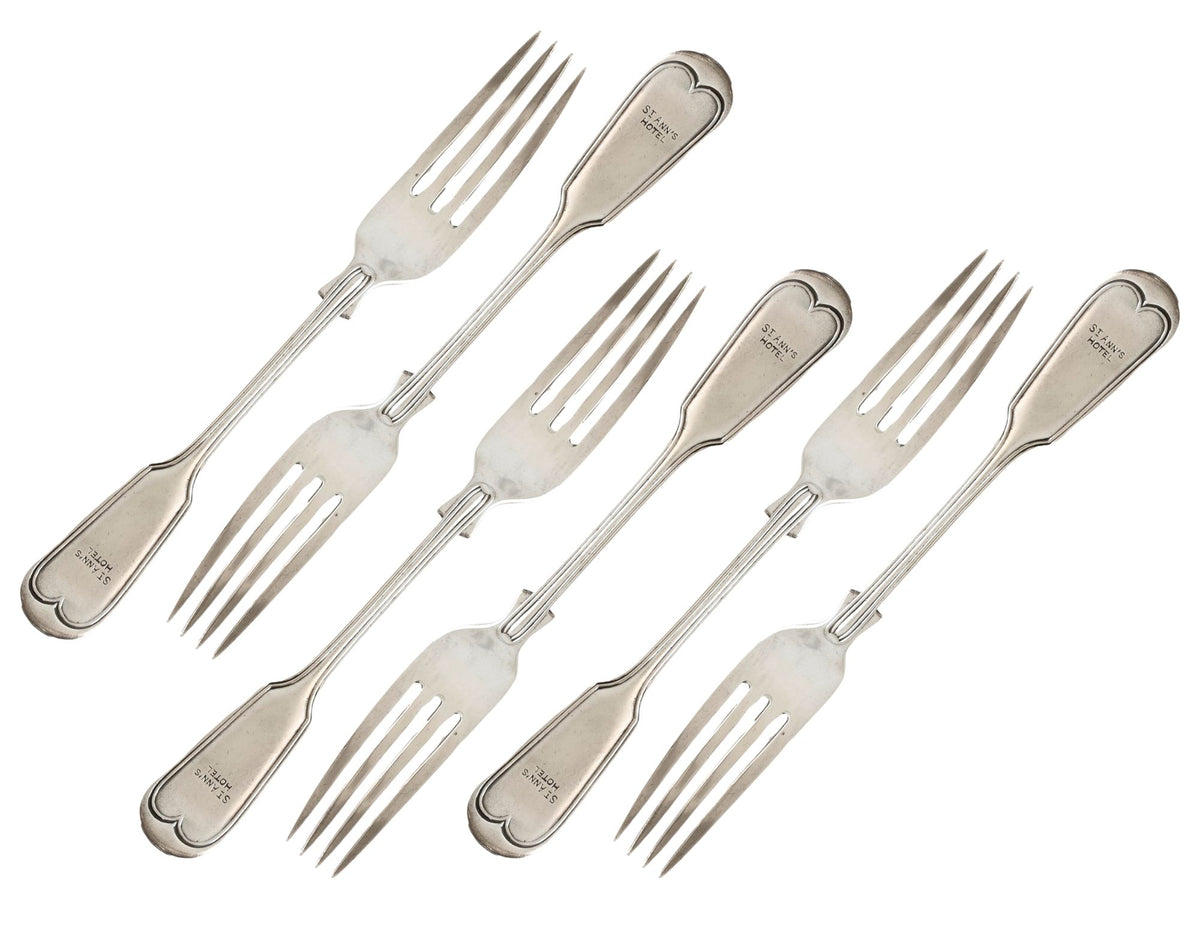 Vintage Walker & Hall "St. Annes" Hotel Forks, Set of 6