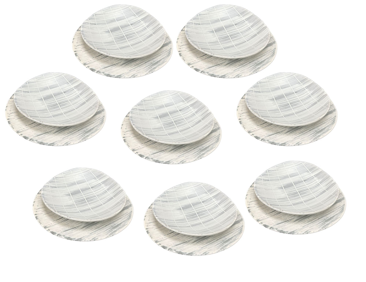 French Faux Bois Soup & Salad Set, 16pcs